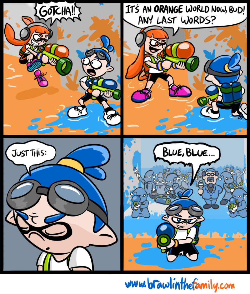 Drawing this made me suddenly realize how badly I want a Happy-Happyism battle in Splatoon.